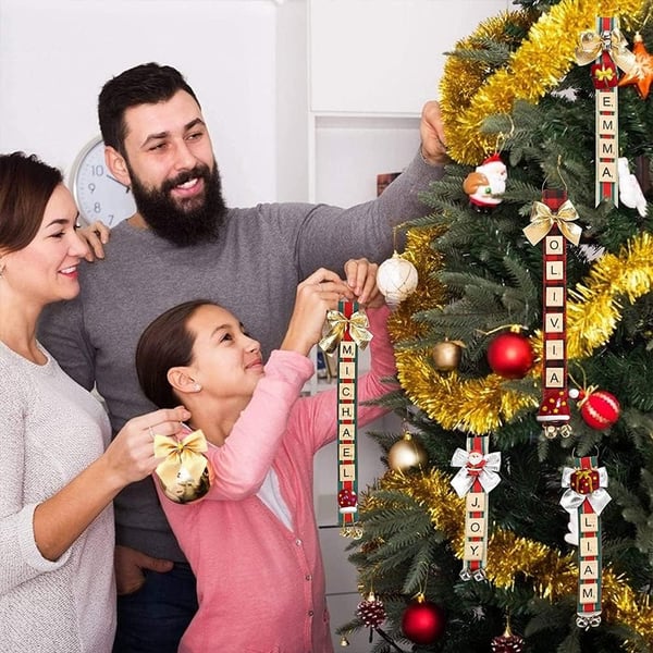 Puinen joulukuusen koristesetti itse koottavaksi