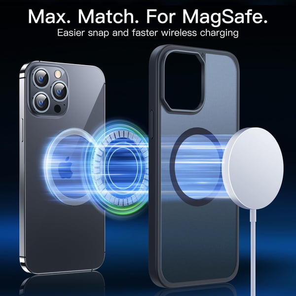 Fodral till Apple iPhone 13 Pro 6,1" svart ram halvtransparent MagSafe-baksida
