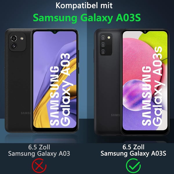 Bumper cover til Samsung Galaxy A03s gennemsigtig med skærmbeskyttelse SM-A037F