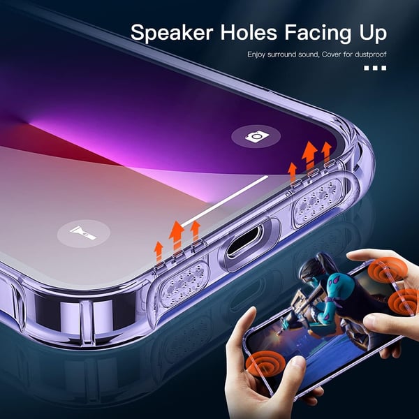 Transparent lila skal för iPhone 13 Pro 6,1" + 2x glas