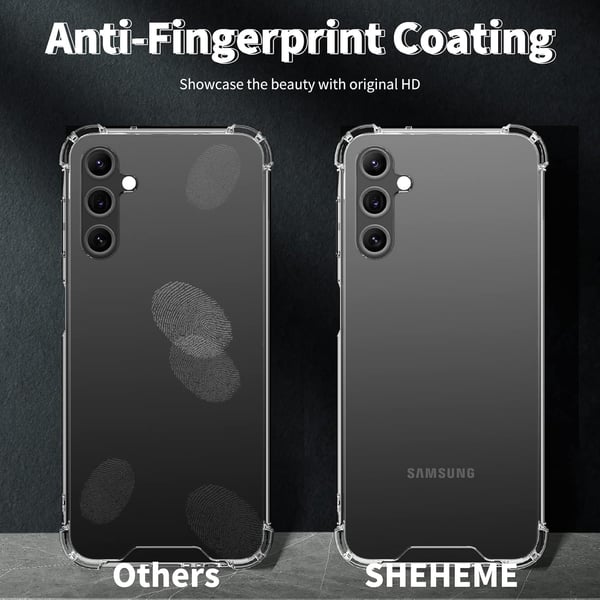 Transparent silikonecover til Samsung Galaxy A14 5G + 2 hybridfolier