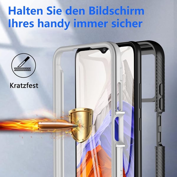 Sort cover til Samsung Galaxy A03s med glasskærmbeskytter