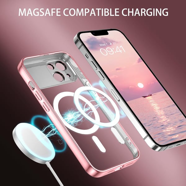 Fodral till Apple iPhone 14 6,1" silikon med transparent baksida och glitterinlägg