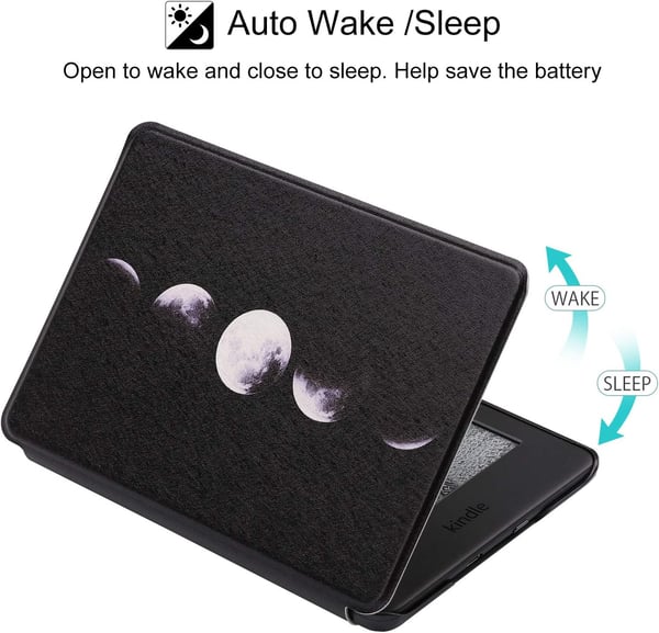 Kindle 10 2019 6' -puhelimen kotelo, musta, muovinen, Moon Phases J9G29R