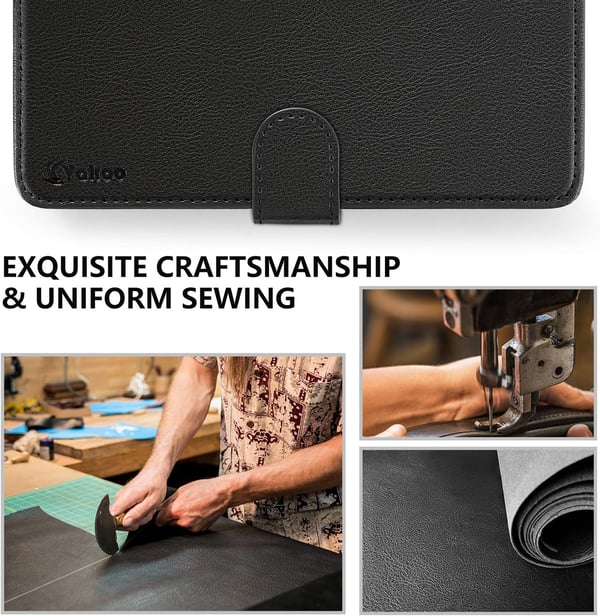 Flipfodral till Samsung Galaxy A42, svart, elegant eko-läder