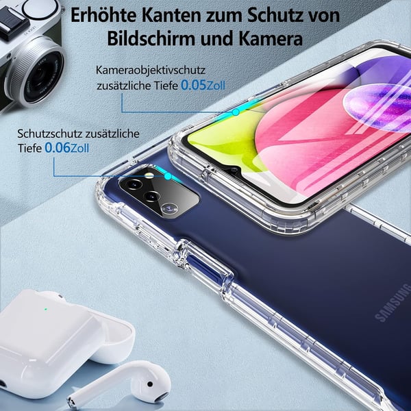 Bumper cover til Samsung Galaxy A03s gennemsigtig med skærmbeskyttelse SM-A037F