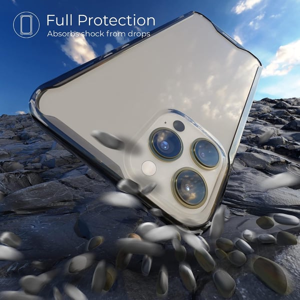 Fodral till Apple iPhone 13 Pro, transparent silikonbaksida, svart ram