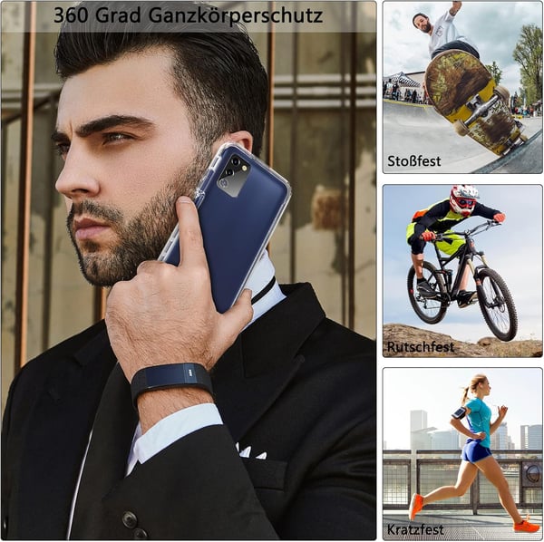 Bumper cover til Samsung Galaxy A03s gennemsigtig med skærmbeskyttelse SM-A037F
