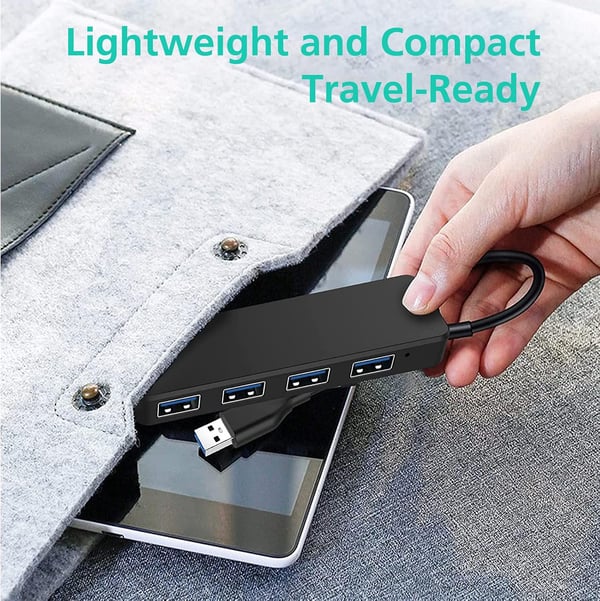 USB HUB 4-PORTS SPLITTER 3.0 BLÅ PORTE TIL PC