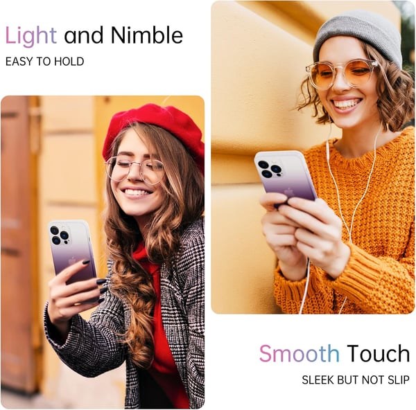Matt skal för Apple iPhone 13 Pro hårt vitt och lila ombre