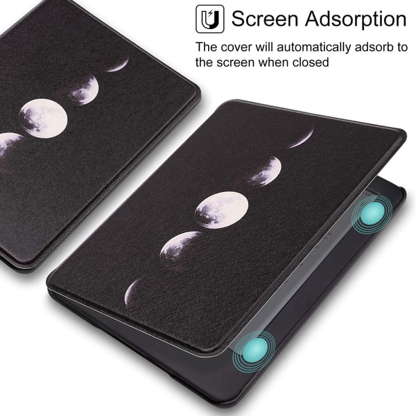 Kindle 10 2019 6' -puhelimen kotelo, musta, muovinen, Moon Phases J9G29R