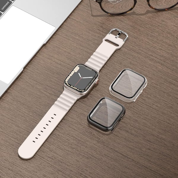 Etui til Apple Watch 8/7 45 mm sort gennemsigtig 2 stk.