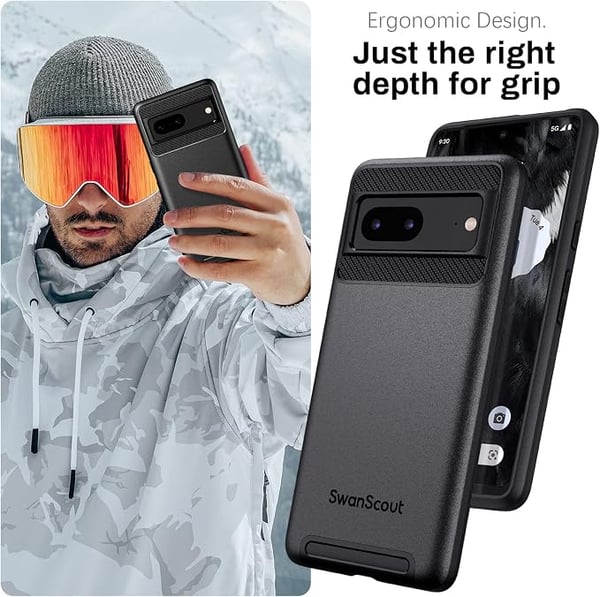 Etui til Google Pixel 7, sort, lukket