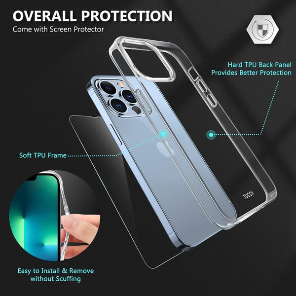 Skal och härdat glasset för Apple iPhone 13 Pro rökfärgad A2482