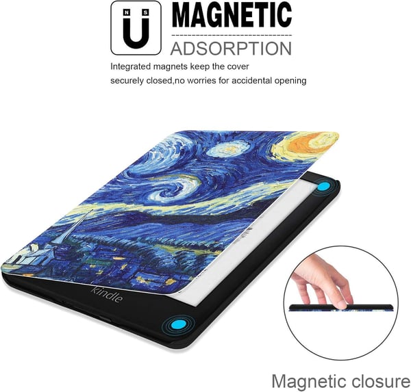 Kindle 10 2019 6" -kotelo, Van Gogh - Tähtikirkas yö
