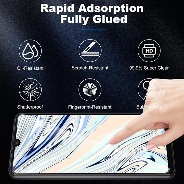 9H härdat glas för Samsung Galaxy A30/A33 med svart ram 2 stycken