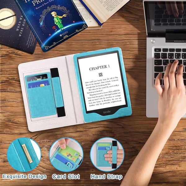 Kindle Paperwhite V 2021 6.8" B09TMF6742 sininen e-kirjanlukijan suojakuori