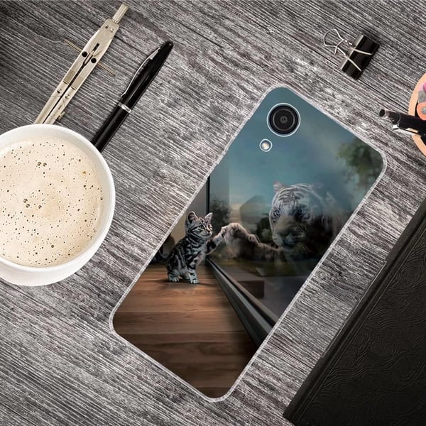 Etui til Samsung Galaxy A03s med silikonekat + hærdet glas