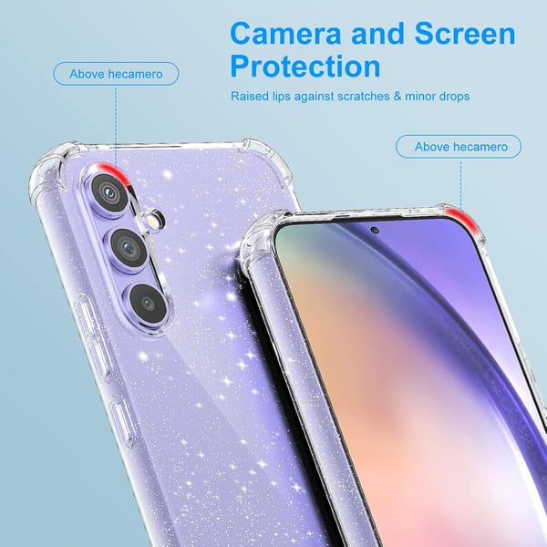 Skal till Samsung Galaxy A54 5G i glansigt silikon + 3x härdat glas