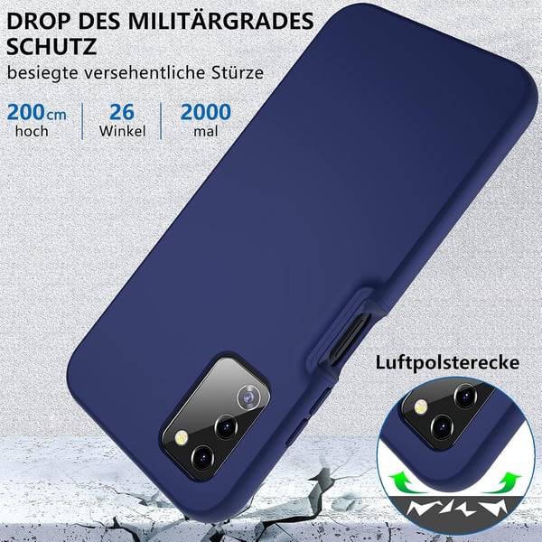 Etui til Samsung Galaxy A03s etui forside og bagside 360 ​​beskyttelse Marineblå marineblå