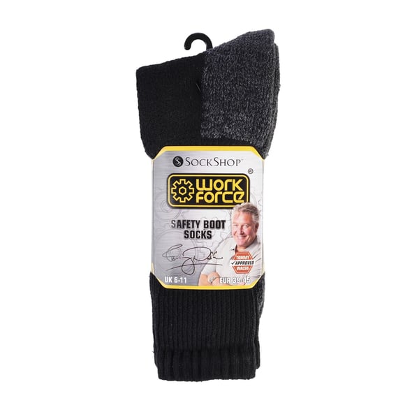 Work Force Mens Heavy Duty Safety Boot Socks (Pack Of 3 Pairs)