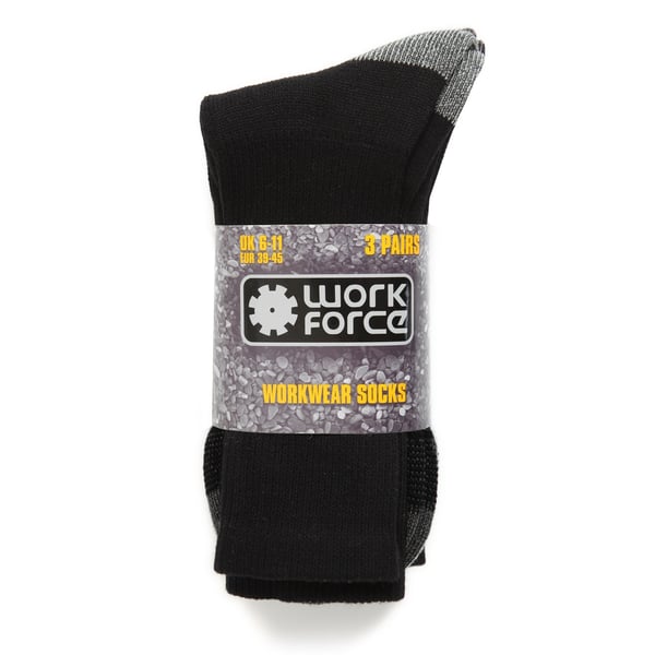 Work Force Mens Classic Work Wear Socks (Pack of 3 Pairs)