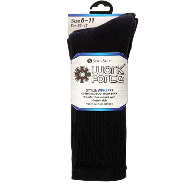 Work Force Herre Cotton Rich Socks (pakke med 2 par) Work Force Herre Cotton Rich Socks (pakke med 2 par)