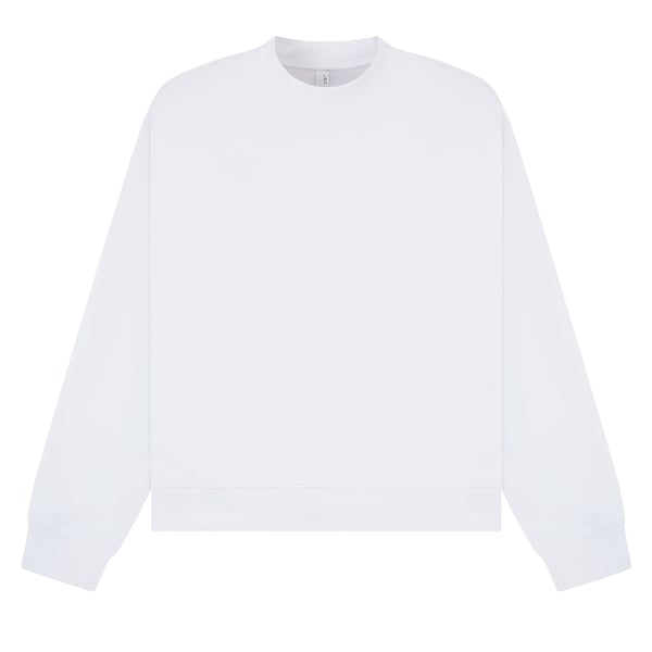 Casual Classics Unisex Adult Premium Combed Cotton Extended Neckline Boxy Oversized Sweatshirt