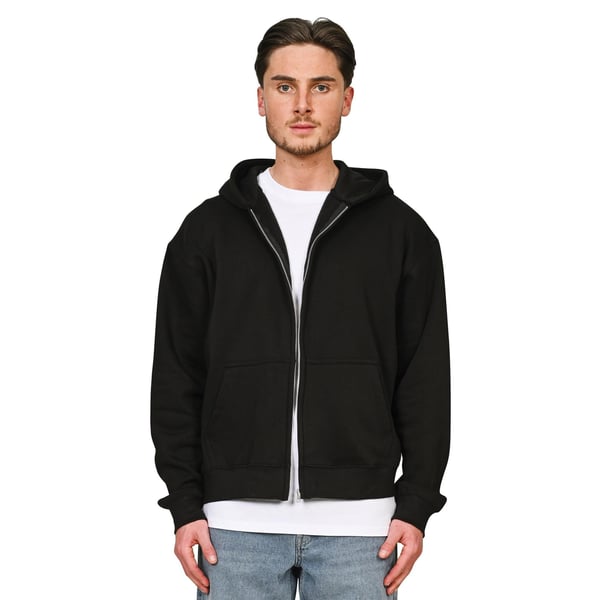 Casual Classics Unisex Adult Premium Combed Cotton Boxy Oversized Full Zip Hoodie