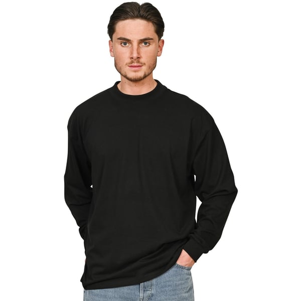 Casual Classics Unisex Adult Combed Ringspun Cotton Extended Neckline Oversized Long-Sleeved T-Shirt