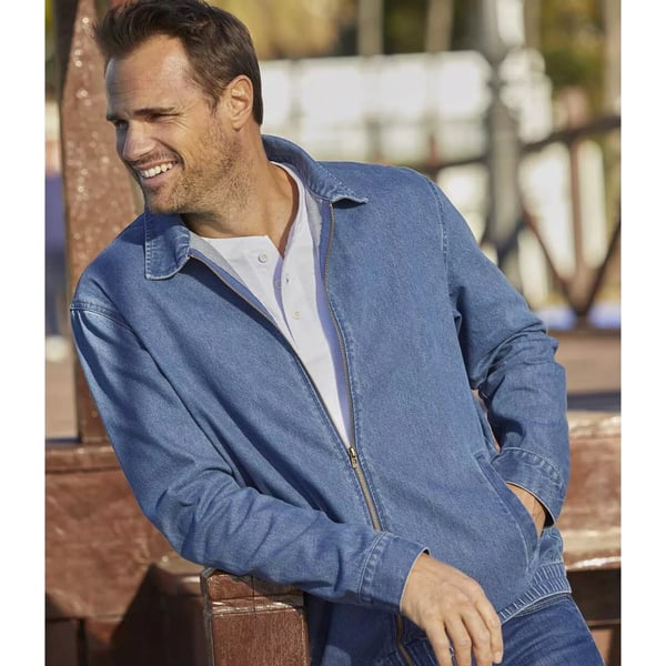 Atlas For Men Mens Zip Lightweight Denim Jacket