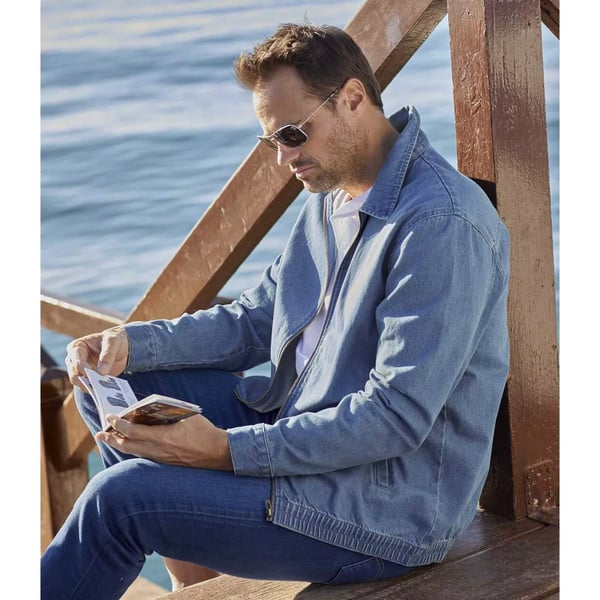 Atlas For Men Mens Zip Lightweight Denim Jacket