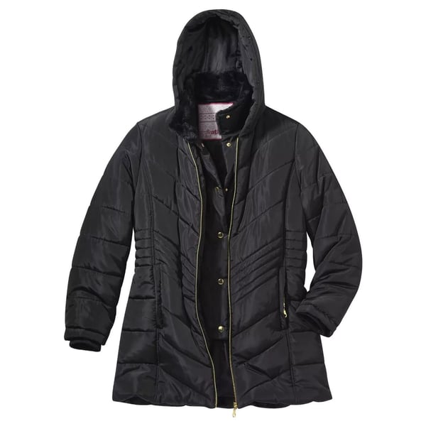 Atlas For Women Womens/Ladies Hooded Faux Fur Water Repellent Padded Jacket