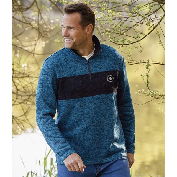 Atlas For Men Herrtröja i borstad fleece med dragkedja i halsen (4-pack)