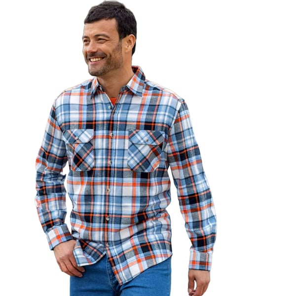Atlas For Men Mens Yarn Dyed Check Flannel Shirt