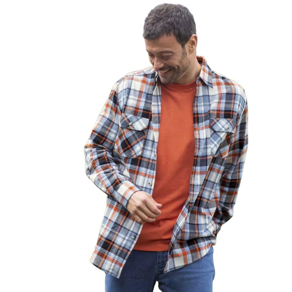 Atlas For Men Mens Yarn Dyed Check Flannel Shirt