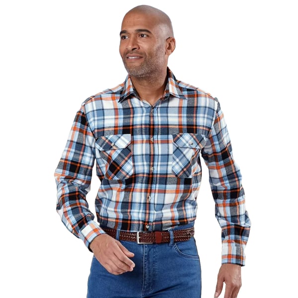 Atlas For Men Mens Yarn Dyed Check Flannel Shirt