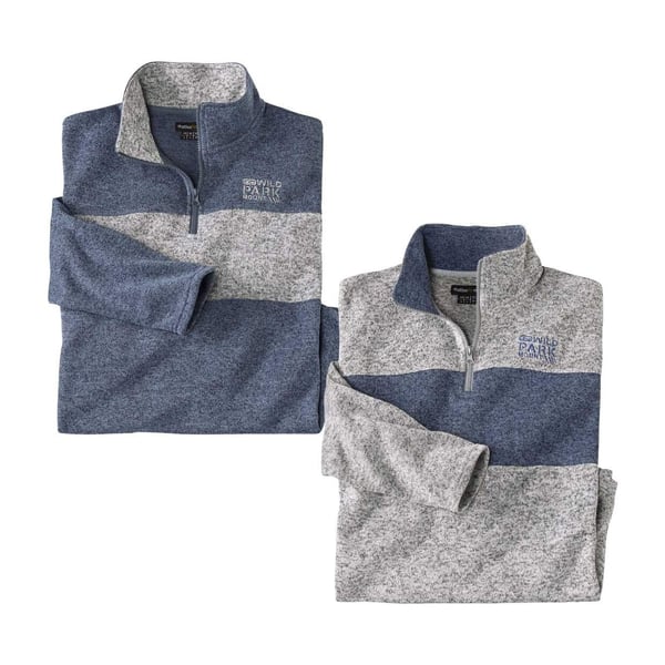 Atlas For Men Mens Wild Park Brushed Fleece Jumper (Pack of 2)