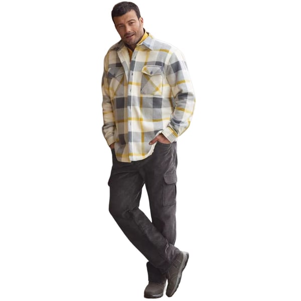 Atlas For Men Mens Corduroy Elasticated Waist Cargo Trousers