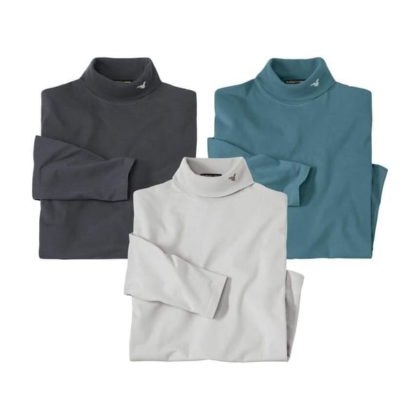 Atlas For Men Mens Roll Neck Top (Pack of 3)