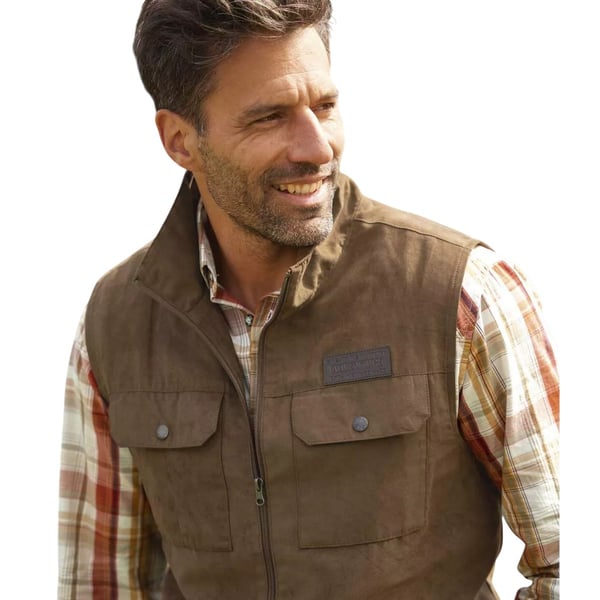 Atlas For Men Mens Faux Suede Gilet