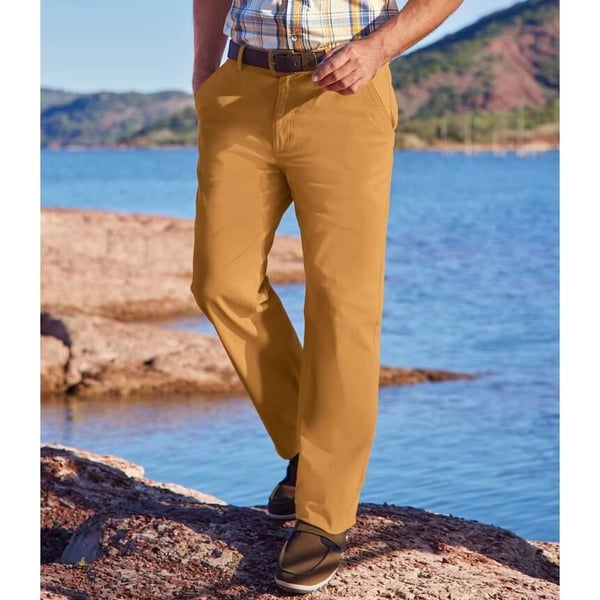Atlas For Men Chinos i enfärgad stretch för män