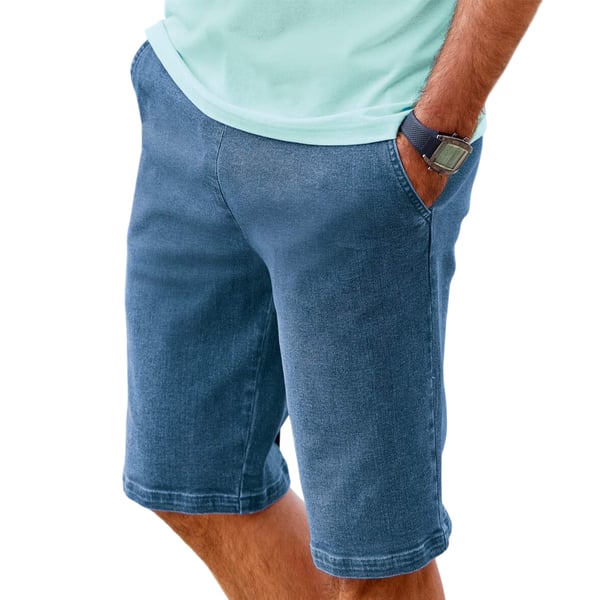 Atlas For Men Mens Denim Stretch Casual Shorts