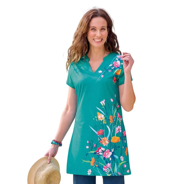 Atlas For Men Womens/Ladies Floral Longline T-Shirt