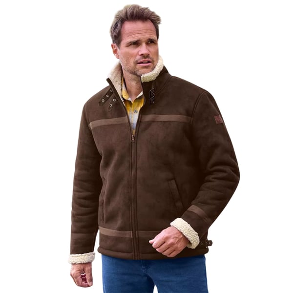 Atlas For Men Mens Faux Suede Sherpa Lined Jacket