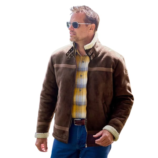 Atlas For Men Mens Faux Suede Sherpa Lined Jacket