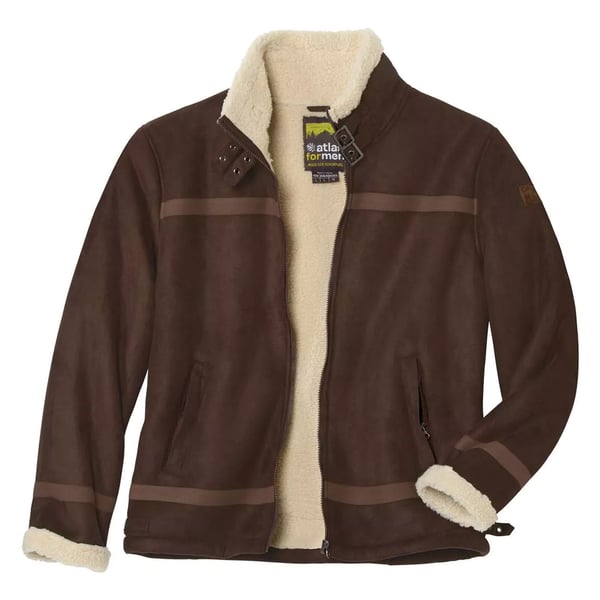 Atlas For Men Mens Faux Suede Sherpa Lined Jacket