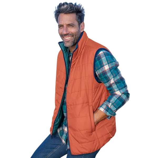 Atlas For Men Mens Reversible Padded Sleeveless Gilet