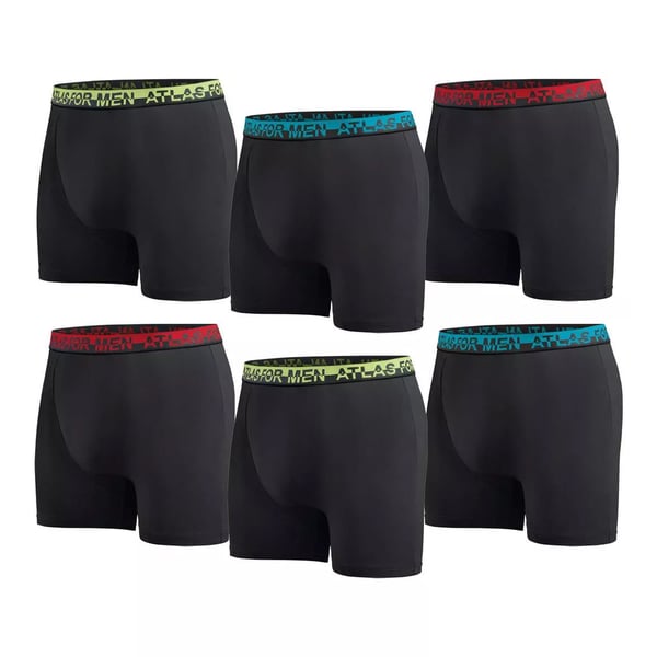 Atlas For Men Mens Plain Stretch Boxer Shorts (Pack of 6)