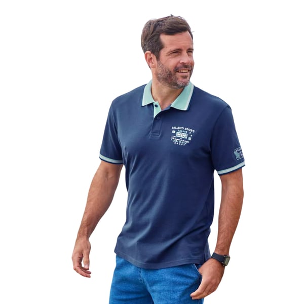 Atlas For Men Mens Nautical Polo Shirt (Pack of 2)